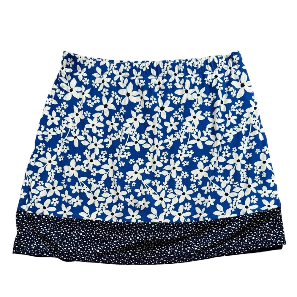 Susan Graver Activewear Golf Tennis Floral Print Pull On Skirt Skort Size M